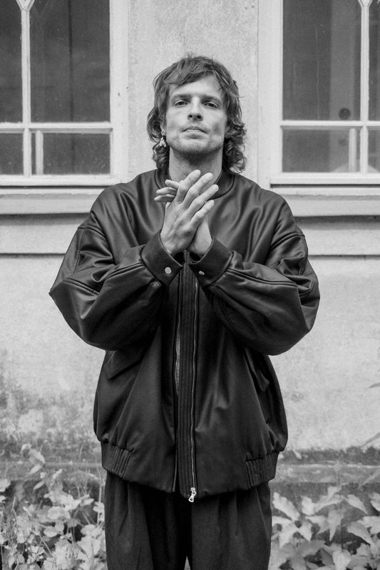 Black Leather Bomber Jacket