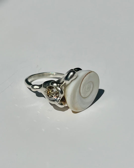 Champagne Moissanite in Sterling Silver Ring
