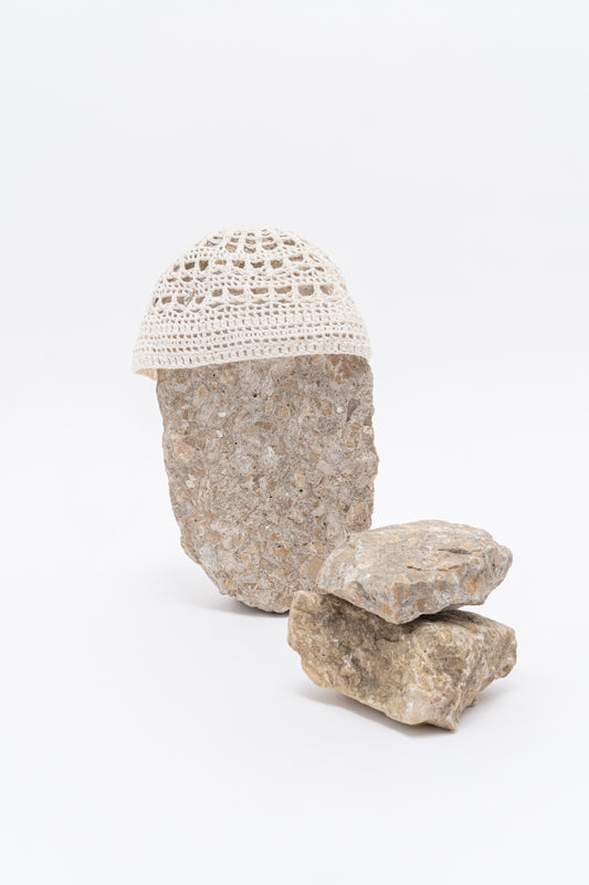 Pearl White Merino Crochet Hat