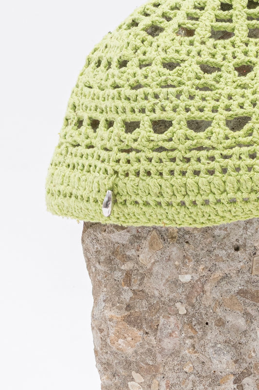 Mellow Chartreuse Silk Crochet Hat