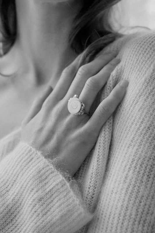 Champagne Moissanite in Sterling Silver Ring
