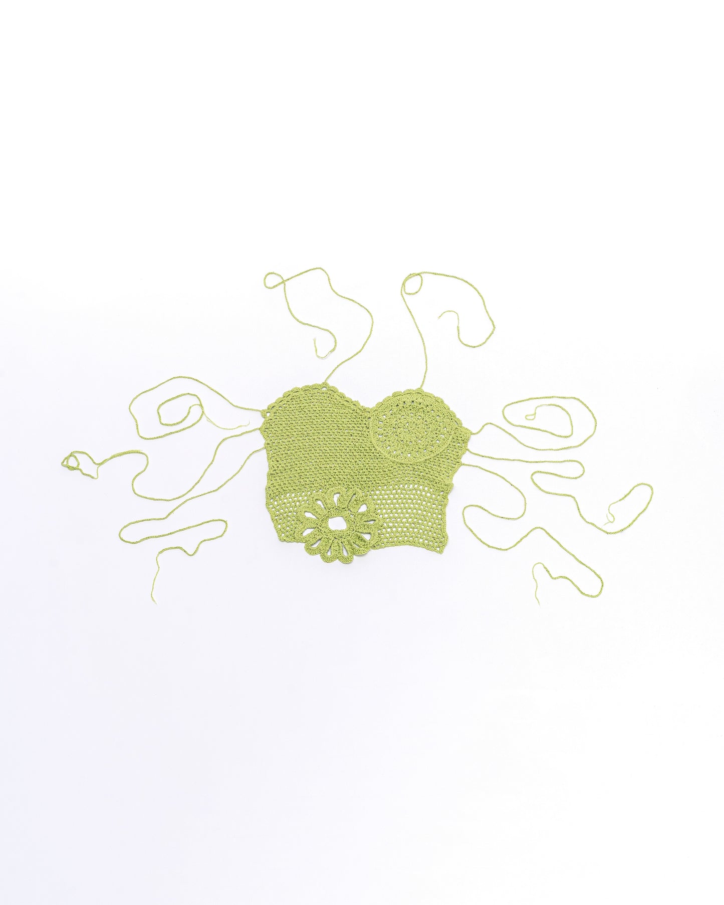 Mellow Chartreuse Wild Silk Crochet Top