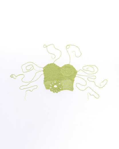 Mellow Chartreuse Wild Silk Crochet Top
