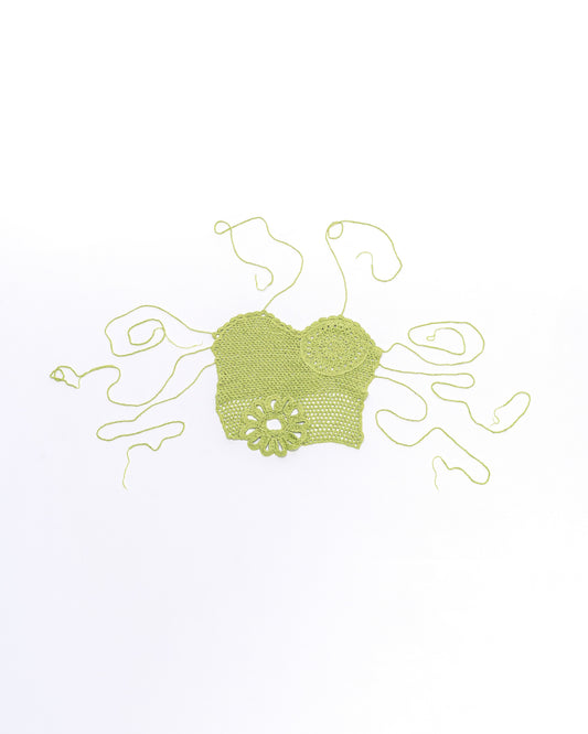 Mellow Chartreuse Wild Silk Crochet Top